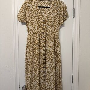 Madewell Brown Floral Midi Dress